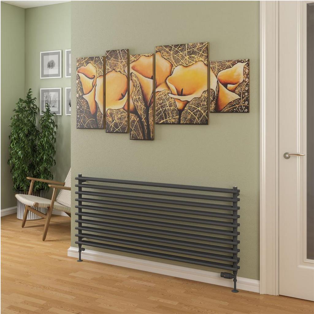 Eastbrook Murano Tube on Tube Horizontal Radiator 1400mm x 600mm - Matt Anthracite - 89.0914 - TAP 'N' SHOWER