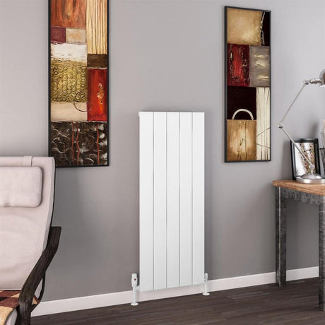 Eastbrook Charlton Aluminium Vertical Radiator 470mm x 1200mm - Matt White - 89.0927 - TAP 'N' SHOWER