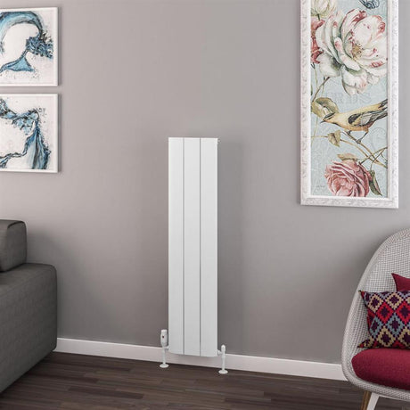 Eastbrook Withington Aluminium Vertical Radiator 280mm x 1200mm - Matt White - 89.0930 - TAP 'N' SHOWER