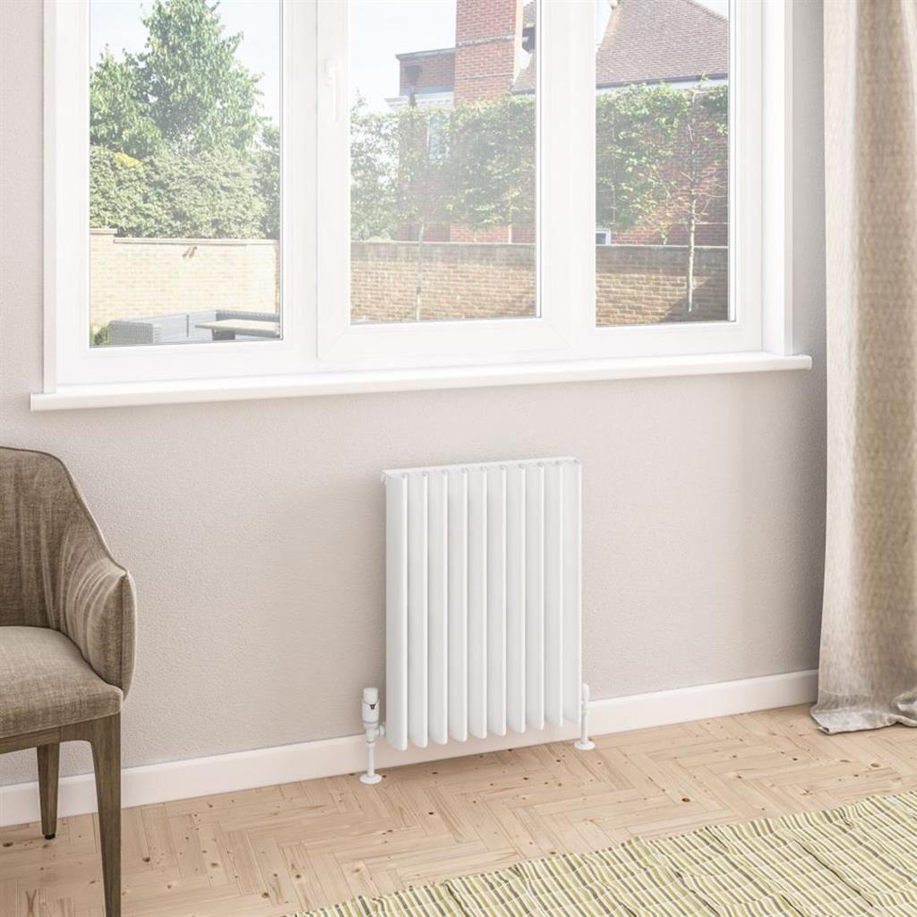 Eastbrook Witney Aluminium Horizontal Radiator 470mm x 600mm - Matt White - 89.0941 - TAP 'N' SHOWER