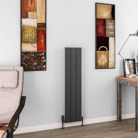 Eastbrook Charlton Aluminium Vertical Radiator 280mm x 1200mm - Matt Anthracite - 89.0958 - TAP 'N' SHOWER