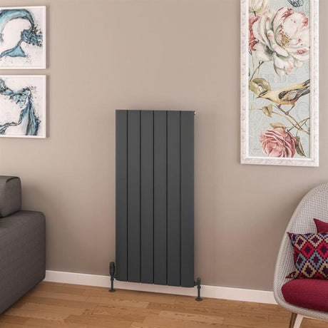 Eastbrook Withington Aluminium Vertical Radiator 565mm x 1200mm - Matt Anthracite - 89.0966 - TAP 'N' SHOWER