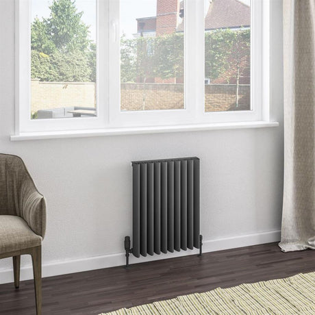 Eastbrook Witney Aluminium Horizontal Radiator 470mm x 600mm - Matt Anthracite - 89.0974 - TAP 'N' SHOWER