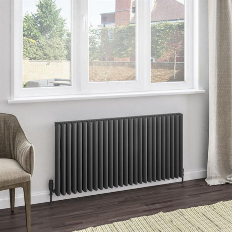 Eastbrook Witney Aluminium Horizontal Radiator 1230mm x 600mm - Matt Anthracite - 89.0978 - TAP 'N' SHOWER