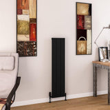 Eastbrook Charlton Aluminium Vertical Radiator 280mm x 1200mm - Matt Black - 89.0979 - TAP 'N' SHOWER