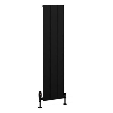 Eastbrook Charlton Aluminium Vertical Radiator 280mm x 1200mm - Matt Black - 89.0979 - TAP 'N' SHOWER