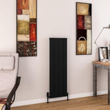 Eastbrook Charlton Aluminium Vertical Radiator 375mm x 1200mm - Matt Black - 89.0980 - TAP 'N' SHOWER
