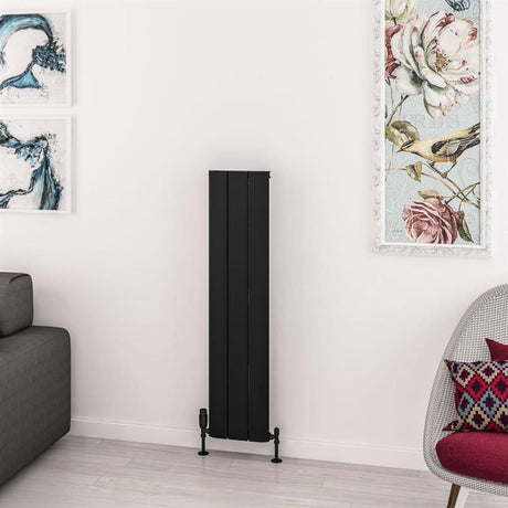 Eastbrook Withington Aluminium Vertical Radiator 280mm x 1200mm - Matt Black - 89.0984 - TAP 'N' SHOWER