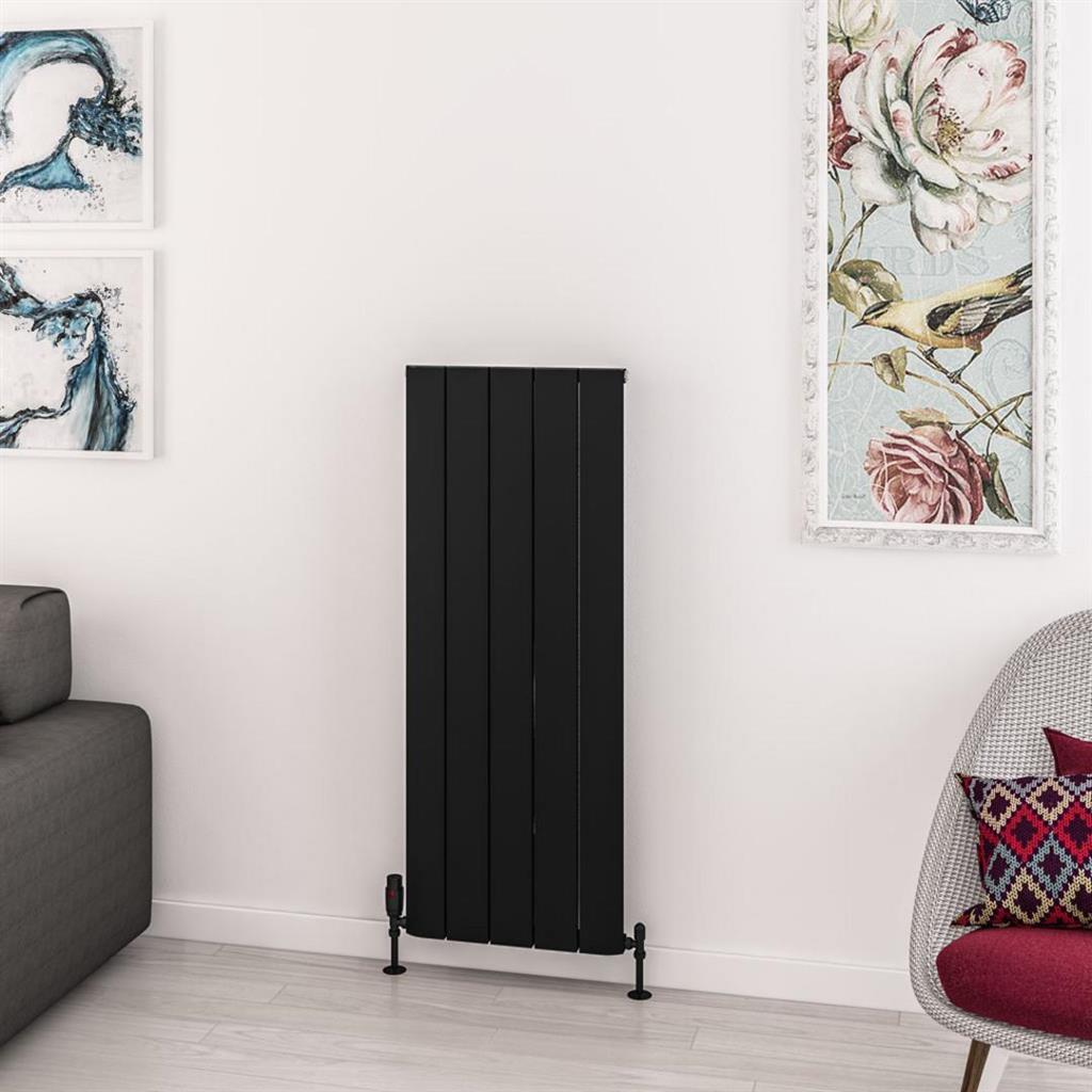 Eastbrook Withington Aluminium Vertical Radiator 470mm x 1200mm - Matt Black - 89.0986 - TAP 'N' SHOWER