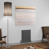 Eastbrook Tordino Aluminium Horizontal Radiator 470mm x 600mm - Matt Anthracite - 89.1218 - TAP 'N' SHOWER