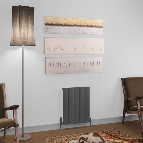 Eastbrook Tordino Aluminium Horizontal Radiator 470mm x 600mm - Matt Anthracite - 89.1218 - TAP 'N' SHOWER
