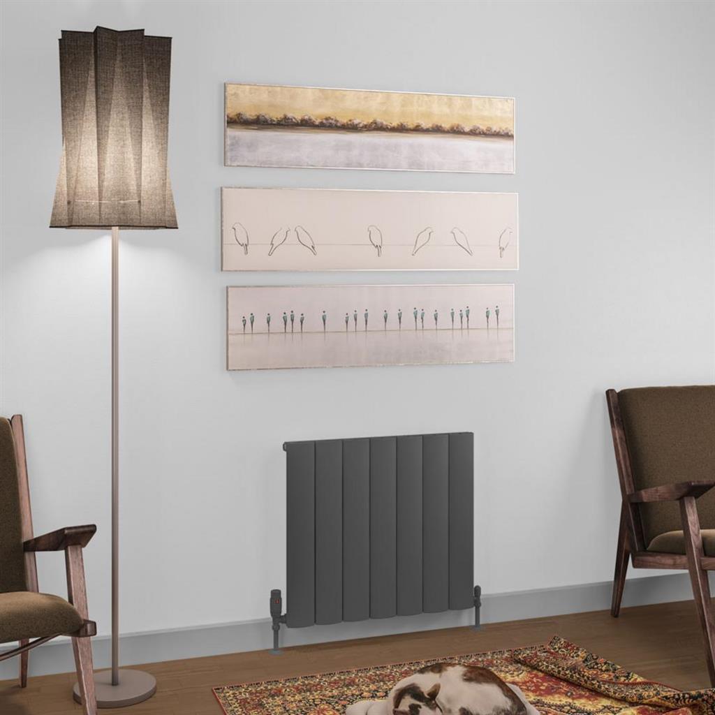 Eastbrook Tordino Aluminium Horizontal Radiator 660mm x 600mm - Matt Anthracite - 89.1219 - TAP 'N' SHOWER