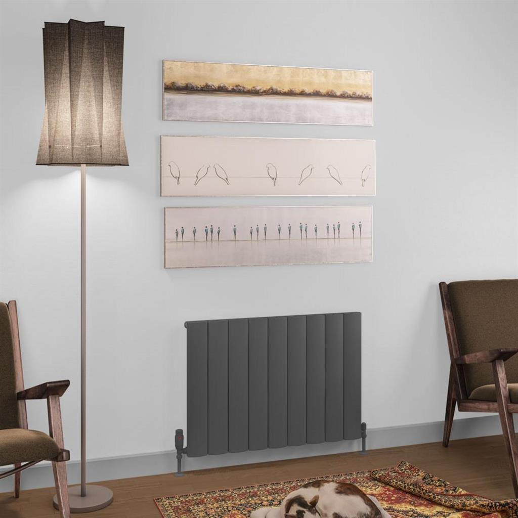 Eastbrook Tordino Aluminium Horizontal Radiator 850mm x 600mm - Matt Anthracite - 89.1220 - TAP 'N' SHOWER