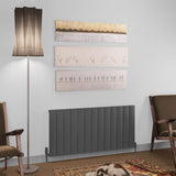 Eastbrook Tordino Aluminium Horizontal Radiator 1230mm x 600mm - Matt Anthracite - 89.1222 - TAP 'N' SHOWER