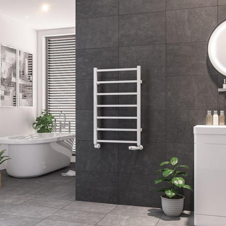 Eastbrook Tuscan Square Towel Radiator 500mm x 800mm - Gloss White - 89.1244 - TAP 'N' SHOWER