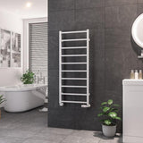 Eastbrook Tuscan Square Towel Radiator 500mm x 1200mm - Gloss White - 89.1246 - TAP 'N' SHOWER