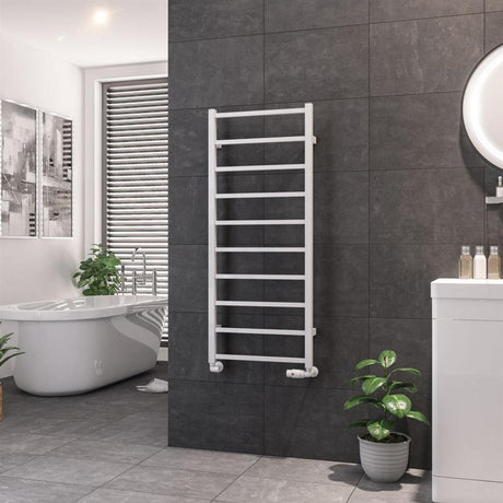Eastbrook Tuscan Square Towel Radiator 500mm x 1200mm - Gloss White - 89.1246 - TAP 'N' SHOWER