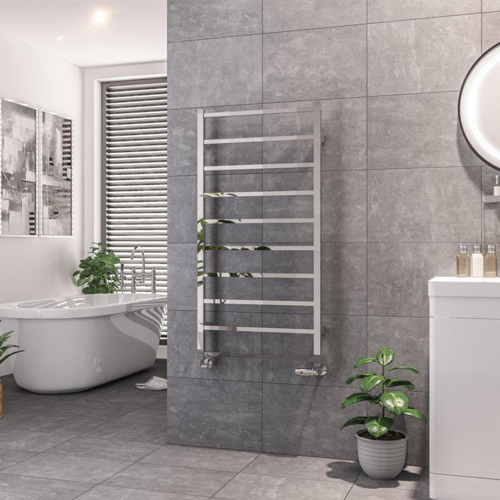 Eastbrook Tuscan Square Towel Radiator 600mm x 1200mm - Chrome - 89.1271 - TAP 'N' SHOWER