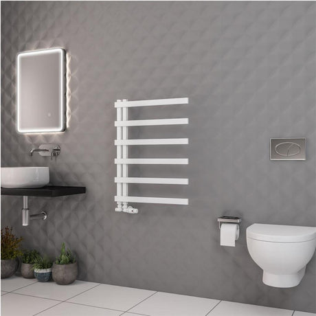 Eastbrook Platani Designer Towel Radiator 600mm x 800mm - Matt White - 89.1329 - TAP 'N' SHOWER