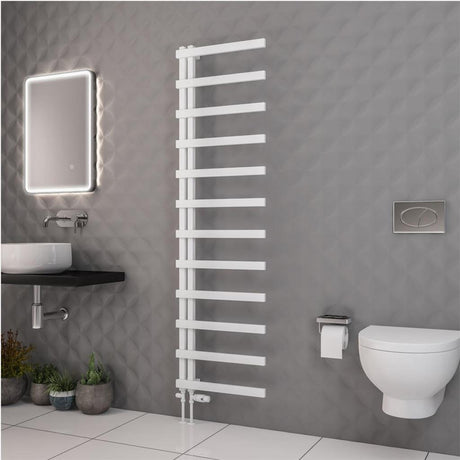 Eastbrook Platani Designer Towel Radiator 500mm x 1800mm - Matt White - 89.1332 - TAP 'N' SHOWER