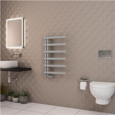 Eastbrook Platani Designer Towel Radiator 500mm x 800mm - Matt Grey - 89.1334 - TAP 'N' SHOWER