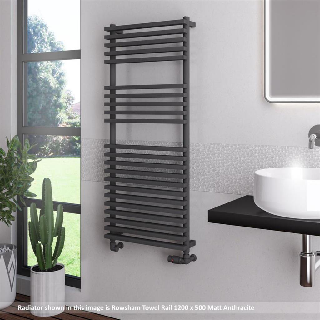 Eastbrook Rowsham Designer Towel Radiator 600mm x 800mm - Matt Anthracite - 89.1395 - TAP 'N' SHOWER
