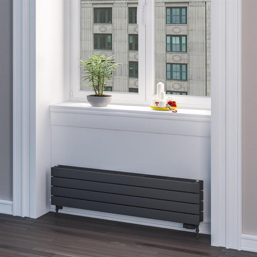 Eastbrook Addington Type22 Horizontal Designer Radiator 292mm x 1200mm - Matt Anthracite - 91.0060 - TAP 'N' SHOWER