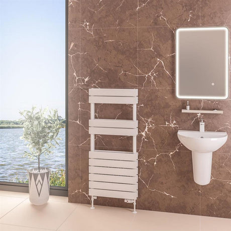 Eastbrook Addington Type2 Designer Towel Radiator 1110mm x 500mm - Gloss White - 91.0123 - TAP 'N' SHOWER