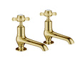 JTP Grosvenor Pinch Long Nose Basin Taps - Antique Brass - 98011G