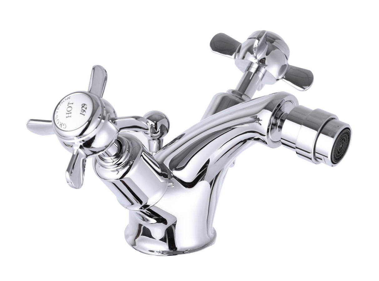 JTP Grosvenor Pinch Bidet mixer with pop up waste - Chrome - 98013