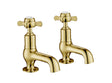 JTP Grosvenor Pinch Cloakroom Basin Taps - Antique Brass - 98025G
