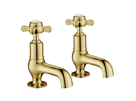 JTP Grosvenor Pinch Cloakroom Basin Taps - Antique Brass - 98025G