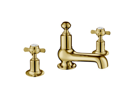 JTP Grosvenor Pinch 3 Hole Basin Mixer - Antique Brass - 98193G