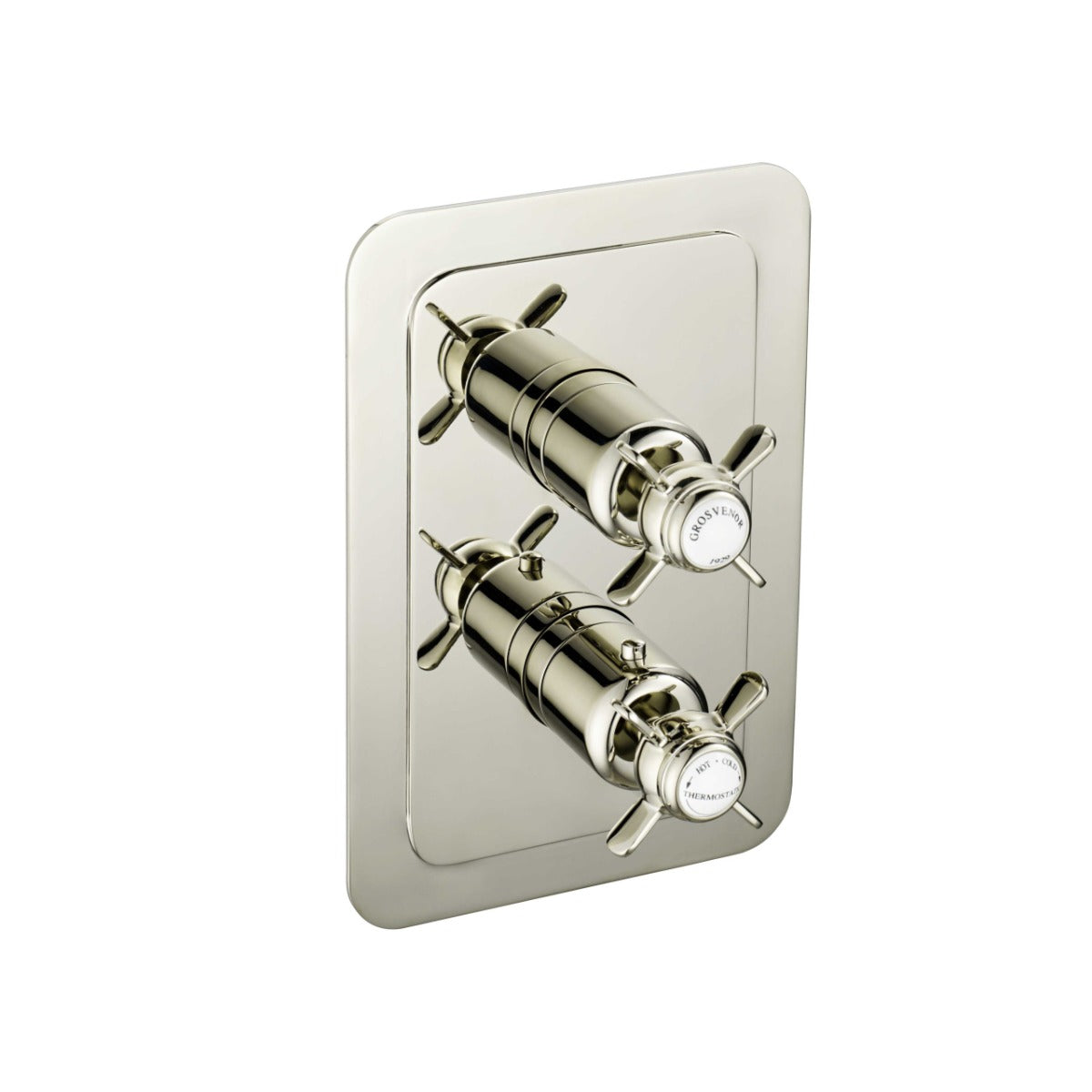JTP Grosvenor Pinch Thermostatic 2 Outlet Shower Valve - Nickel - 98671NK