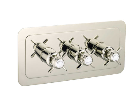 JTP Grosvenor Pinch Thermostatic 3 Outlet Shower Valve - Nickel - 98692NK