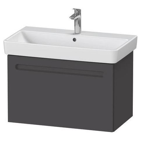 Duravit No.1 Wall Hung 1Drawer Vanity Unit 800mm Wide - Matt Graphite - N14283049490000