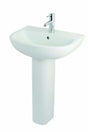 Rak Compact Basin 1 Tap Hole - 550mm - White - COM55BAS1