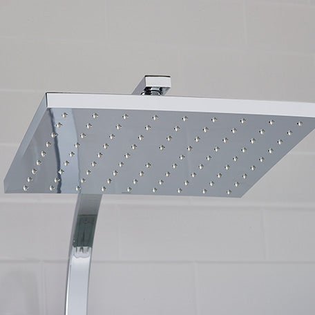 Bristan Qubo Thermostatic Bar Mixer Shower with Shower Kit Fixed Shower Head - Chrome - QB SHXDIVCTFF C - TAP 'N' SHOWER