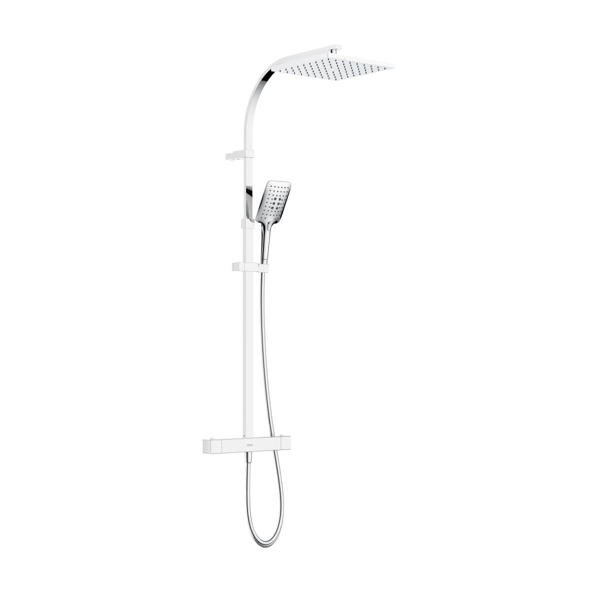 Bristan Qubo Thermostatic Bar Mixer Shower with Shower Kit Fixed Shower Head - Chrome - QB SHXDIVCTFF C - TAP 'N' SHOWER