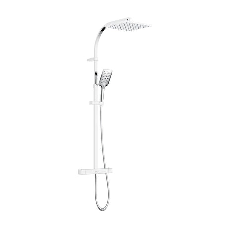 Bristan Qubo Thermostatic Bar Mixer Shower with Shower Kit Fixed Shower Head - Chrome - QB SHXDIVCTFF C - TAP 'N' SHOWER