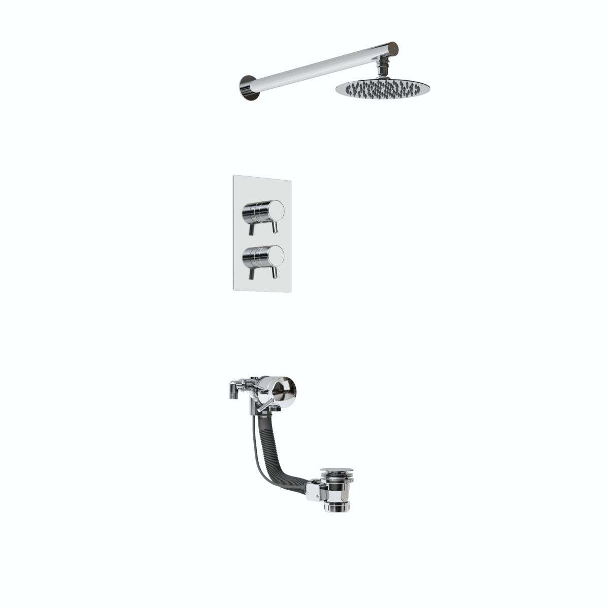 Bristan Prism Fixed Head Dual Concealed Mixer Shower with Bath Filler 