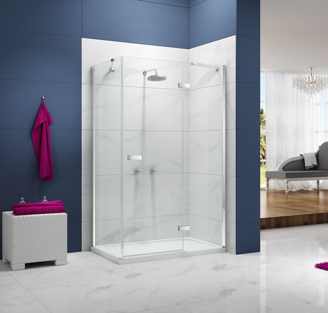 Merlyn Ionic Essence Hinge and Inline Door Side Panel 900mm Wide - 8mm Glass - A0107H0