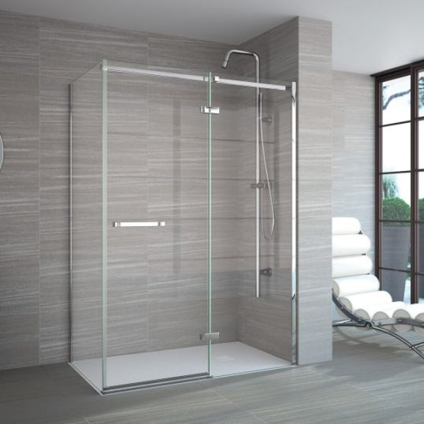 Merlyn 8 Series Quadrant Shower Door Extension Profile - Frameless and Hinged with 20mm Adjustment - Chrome - A0614A0
