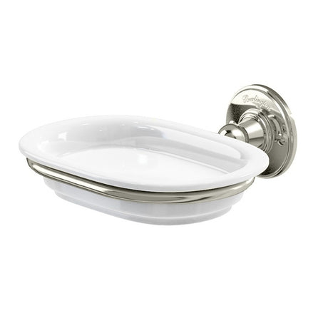 Burlington Wall Mounted Soap Dish - Nickel/White - A1NKL - TAP 'N' SHOWER