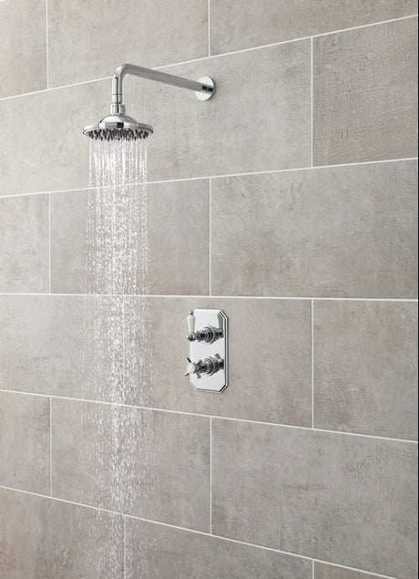 Nuie Dual Handle Beaumont Traditional Concealed Shower Valve - Chrome 