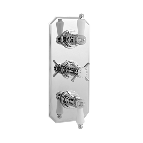 Nuie Triple Handle Beaumont Traditional Concealed Shower Valve - Chrom