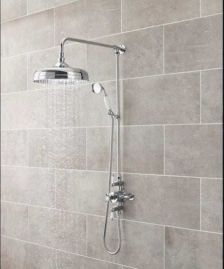 Nuie Triple Handle Beaumont Traditional Exposed Shower Valve - Chrome 