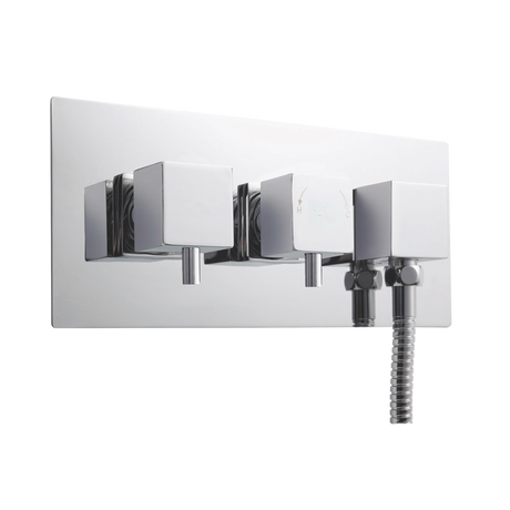 Nuie Dual Handle Volt Concealed Shower Valve With Diverter - Chrome - 