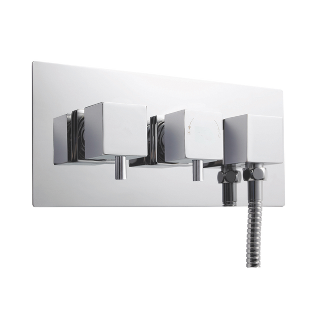 Nuie Dual Handle Volt Concealed Shower Valve With Diverter - Chrome - 
