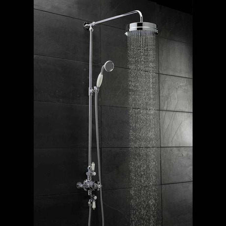 Nuie Triple Handle Victorian Exposed Shower Valve - Chrome - A3089E